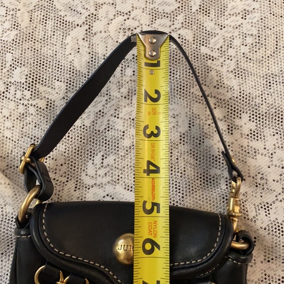 Y2K Juicy Couture VINTAGE CHARM Mini bag BLACK LEATHER PURSE WRISTLET - Picture 13 of 14